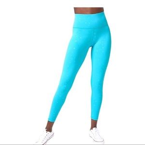 Terez Aqua Mini Star Foil UpLift Leggings / Small
